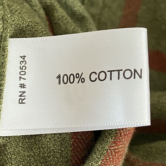 Orvis Button Up Shirt Men's XL Green Classic Fit Long Sleeve Window Pane Cotton - Picture 6 of 7